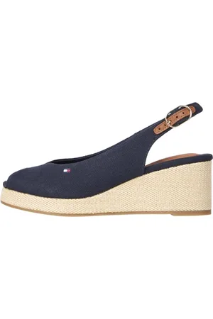 Tommy Hilfiger Damen Wedge Espadrilles Flag Mid Slingback Verstellbarer Riemen, Blau (Space Blue), 36