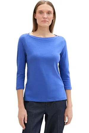 TOM TAILOR Damen Basic T-Shirt mit 3/4-Arm, , L