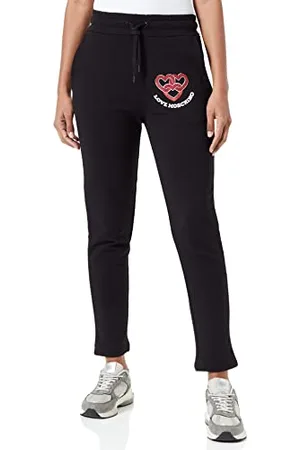 Moschino Moschino Damen Regular Fit Jogger With Chained Hearts Print Casual Pants, , 48 EU