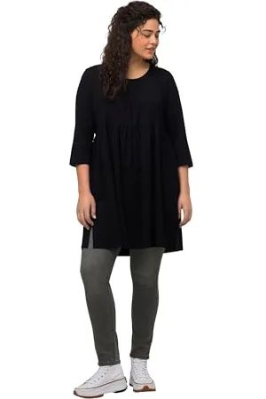 Ulla Popken Damen Longtunika mit Druck, A-LINE Tunika, , 46-48