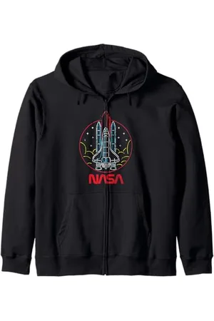 Nasa Neon Space Shuttle Lineart Kapuzenjacke