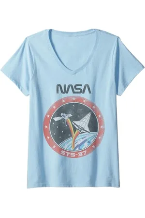 Nasa Damen STS-37 Raumschiff T-Shirt mit V-Ausschnitt