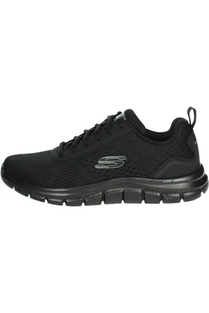 Skechers Herren Sneakers, Schwarzes Mesh-Synthetik, 41 EU