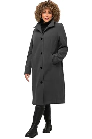 Ulla Popken Damen, Stehkragen, Wollqualität, Komplettfutter Mäntel, , 46-48
