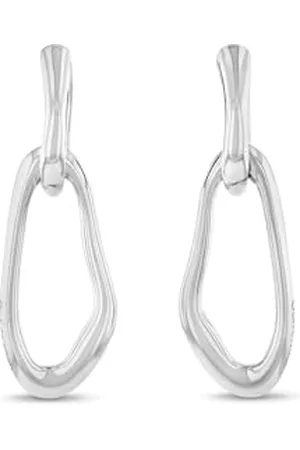 Calvin Klein Hängende Ohrringe und Offener Ring für Damen Kollektion CK STATEMENT LINKS aus Edelstahl