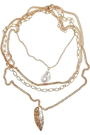 Urban classics Unisex Halskette für Männer und Frauen, Indiana Plate Necklace, vierreihige Modeschmuck-Kette, , one size