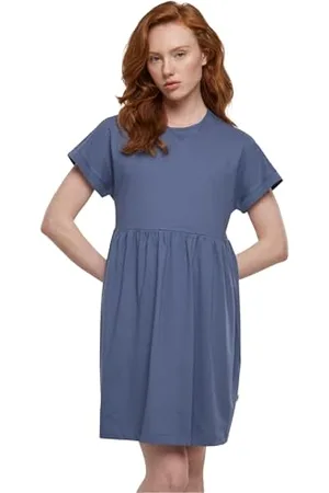 Urban classics Damen Kleid Ladies Organic Empire Valance Tee Dress, Volantkleid für Frauen, Loose Fit, , M