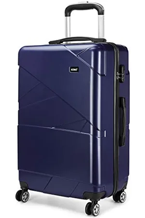 Kono Leichter Reisekoffer mit 4 drehbaren Rädern, Hartschale, PC, 71,1 cm, Marineblau