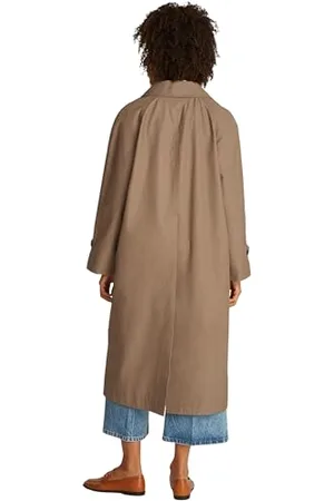 Tommy Hilfiger Damen Trenchcoat Cotton Nylon Wasserabweisend, Braun (Tundra Brown), L-XL