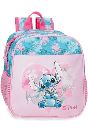 Disney Heart Stitch Kinderrucksack, Schulrucksack, aus Polyester, Seitentaschen, breite verstellbare Träger, Tragegriff oben zum Aufhängen, Magic Fix System., , Talla única, Rucksack 25