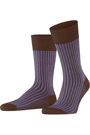 Falke Herren Socken Oxford Stripe M So Baumwolle gemustert 1 Paar, , 43-44