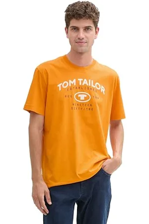TOM TAILOR Herren Basic T-Shirt mit Logoprint, , S