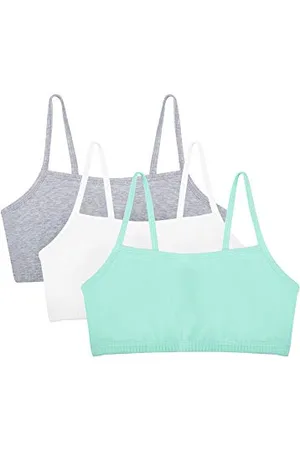 Fruit Of The Loom Damen Spaghetti Strap Cotton Bra-All-Day Comfort Sport-BH, Undurchsichtige, , 90 (3er Pack)