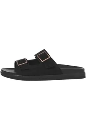 JACK & JONES Herren Jfwdallas Suede Buckle Sandal, Black, 41 EU