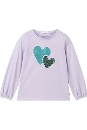 TOM TAILOR Mädchen Kinder Langarmshirt mit Herzen, , 92/98