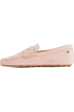 Tommy Hilfiger Damen Driver Schuh Flag Soft Suede Loafer Elegant, Braun (Claystone), 41