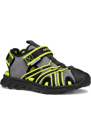Geox J AIRADYUM BO Sandal, Grey/Lime, 32 EU