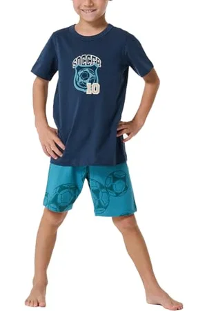 Schiesser Jungen Schlafanzug Set Pyjama kurz-100% Organic Bio Baumwolle-Größe 92 Pyjamaset, , 140