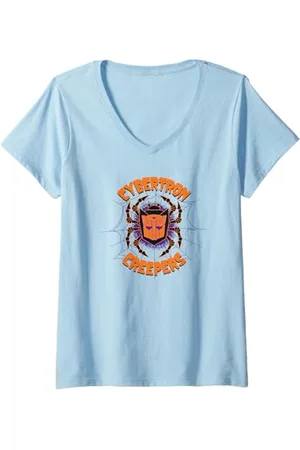 TRANSFORMERS Damen Evergreen Halloween Autobot Creepers T-Shirt mit V-Ausschnitt