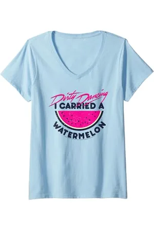 Dirty Dancing Damen I Carried A Watermelon Baby Zitat T-Shirt mit V-Ausschnitt