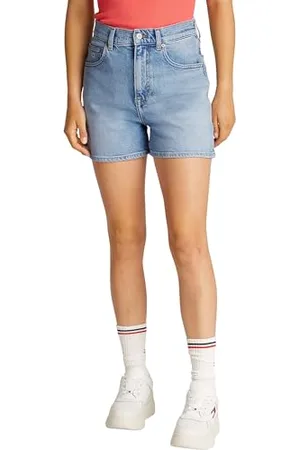 Tommy Hilfiger Damen Jeans Shorts Mom Short High Waist, Blau (Denim Light), 27W