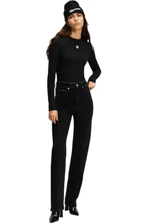 Karl Lagerfeld Denim MIT HOHEM GERADE Bein, WASCHWARZ, 3232