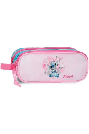 Disney Heart Stitch Federmäppchen für die Schule, aus Polyester, dreifach für bessere Organisation, ideale Größe für den Rucksack, mit seitlichem Griff., , Talla única, Doppelmäppchen