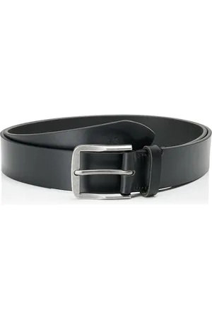 Calvin Klein Herren Gürtel Classic Flat 3,5 cm Ledergürtel, Schwarz (Black/Antique Silver), 115 cm