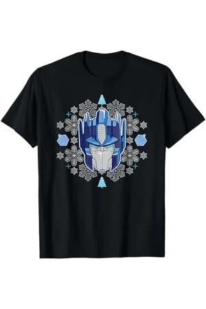 TRANSFORMERS Evergreen Christmas Optimus Face Snowflakes T-Shirt