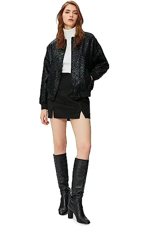 Koton Women Slit Detail Suede Looking Mini Skirt