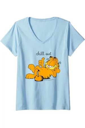 Garfield Damen - Entspann dich T-Shirt mit V-Ausschnitt