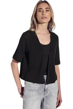Street one Damen A322693 Strick-Look Jacke, Black, 40
