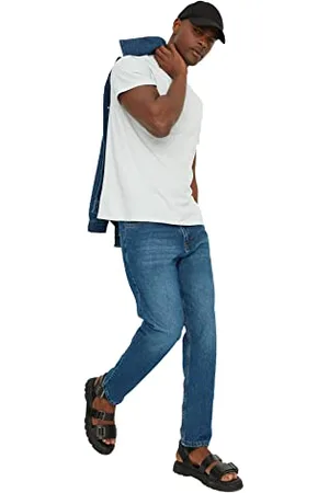 Trendyol Lacivert männlich Relax Fit Jeans, Navy, 30