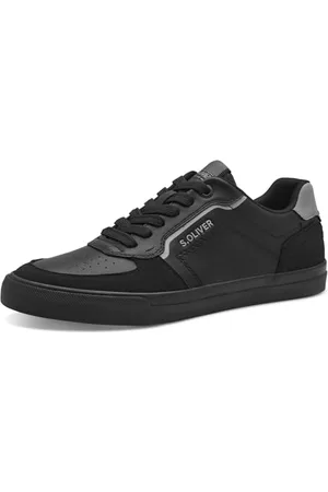QS by s.Oliver Herren Sneaker flach Freizeit Low Top, (Black), 40 EU