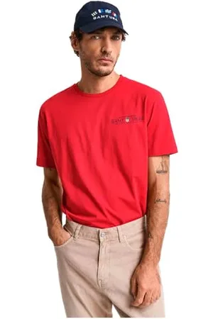 GANT Herren Printed Graphic SS T-Shirt, Ruby RED, XXL