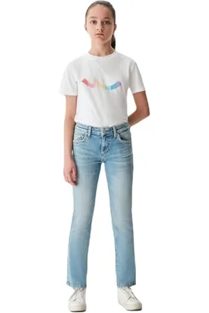 LTB Jungen-Jeanshosen Galina G Gerade Mittlere Taille mit Reißverschluss aus Baumwollmischung in Lightblau - Größe 170CM