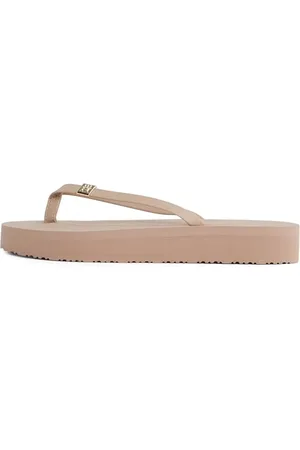 Tommy Hilfiger Damen Flip Flops Elevated Chic Beach Sandal mit Plateau, Braun (Claystone), 39