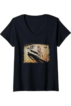 Korn Damen Swing Set Cover T-Shirt mit V-Ausschnitt T-Shirt mit V-Ausschnitt