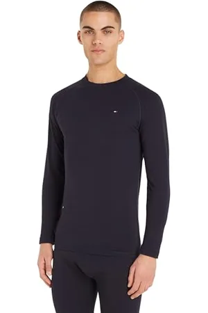 Tommy Hilfiger Herren Langarmshirt mit Rundhalsausschnitt, Blau (Desert Sky), XXL