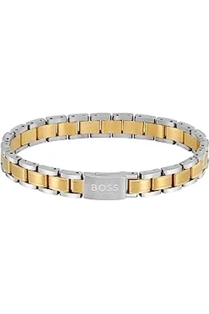 HUGO BOSS Jewelry Armband mit Knebelverschluss für Herren Kollektion METAL LINKS ESSENTIALS aus Edelstahl, Schwarz, Blau und Gelbgold