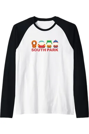 South Park Gang On Top of Logo Raglan
