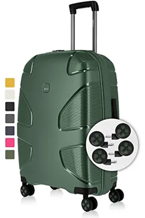 IMPACKT IP1 4-Rad Hartschalenkoffer aus recyceltem Material mit 6 Jahren Garantie; nachhaltiger Reisekoffer mit austauschbaren klick-Rollen; 76 cm, 4,3 kg, 106 Liter