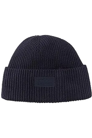 TOM TAILOR Herren 1038516 Beanie Mütze aus Baumwolle, 13160-Knitted Navy Melange, OneSize