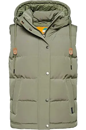 Superdry Damen Vintage Everest Kapuzenweste Hellkaki 36