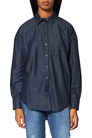 Armani Exchange Damen Chambray Shirt, Blue, x_s