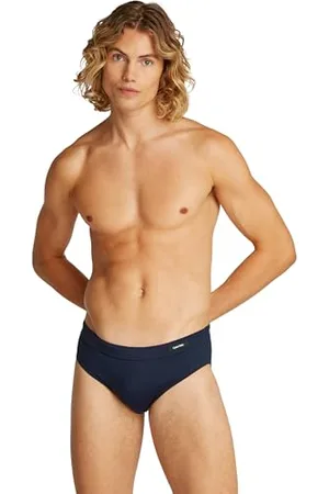 Calvin Klein Herren Badeslip Brief mit Logo-Badge, Blau (Dark Sapphire), L