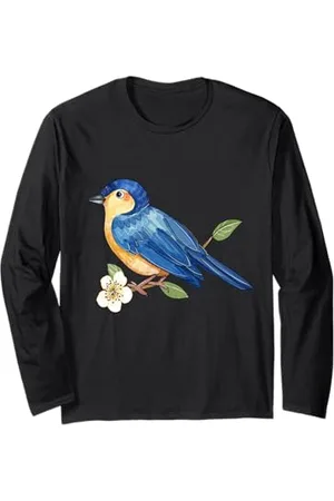 BIRD Vögel, niedliche Tiervögel auf einem Ast, Partyvogelliebhaber Langarmshirt