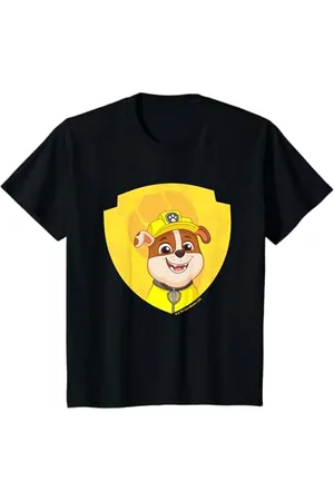 Paw Patrol Kinder Rubble Big Chest Shield Emblem T-Shirt