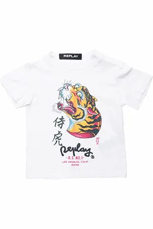 Replay Baby-Jungen PB7315 T-Shirt, 001 White, 6M