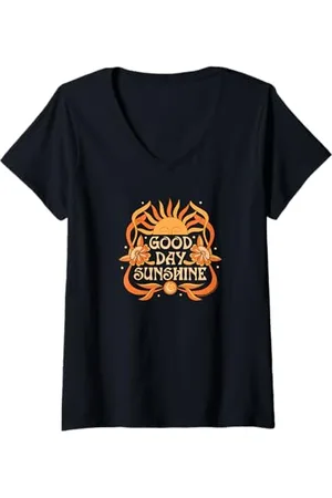 The Beatles Damen Die Beatles - Guten Tag Sonnenschein T-Shirt mit V-Ausschnitt